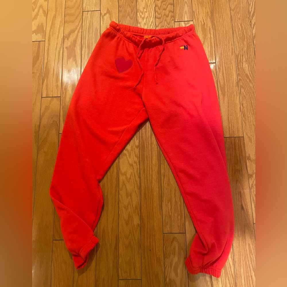Aviator Nation Red Heart Track Pants